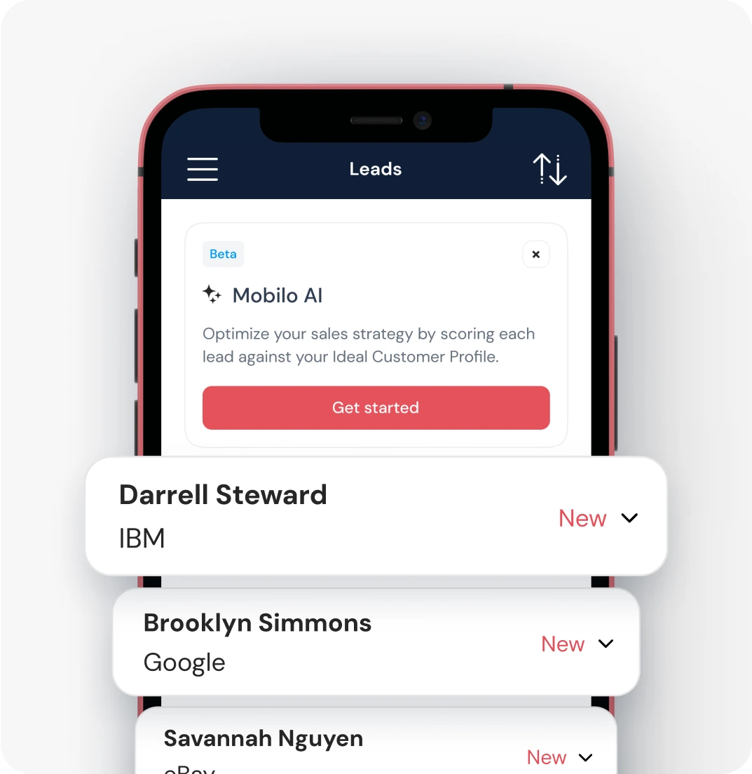 Mobilo Business Cards: Track and Follow-Up