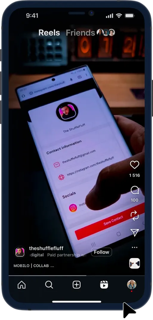 Instagram Phone Screen Hover
