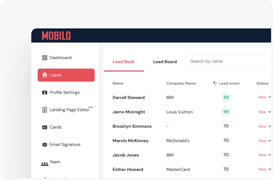 Mobilo dashboard