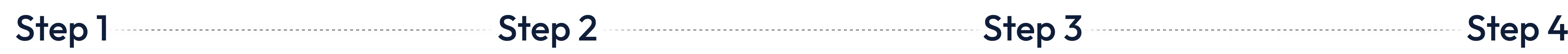 Four-step process flowchart with arrows connecting each step, labeled Step 1 through Step 4 on a black background.