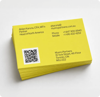Metal smart business card sample