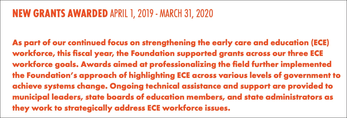 Foundation for Child Development Annual Report