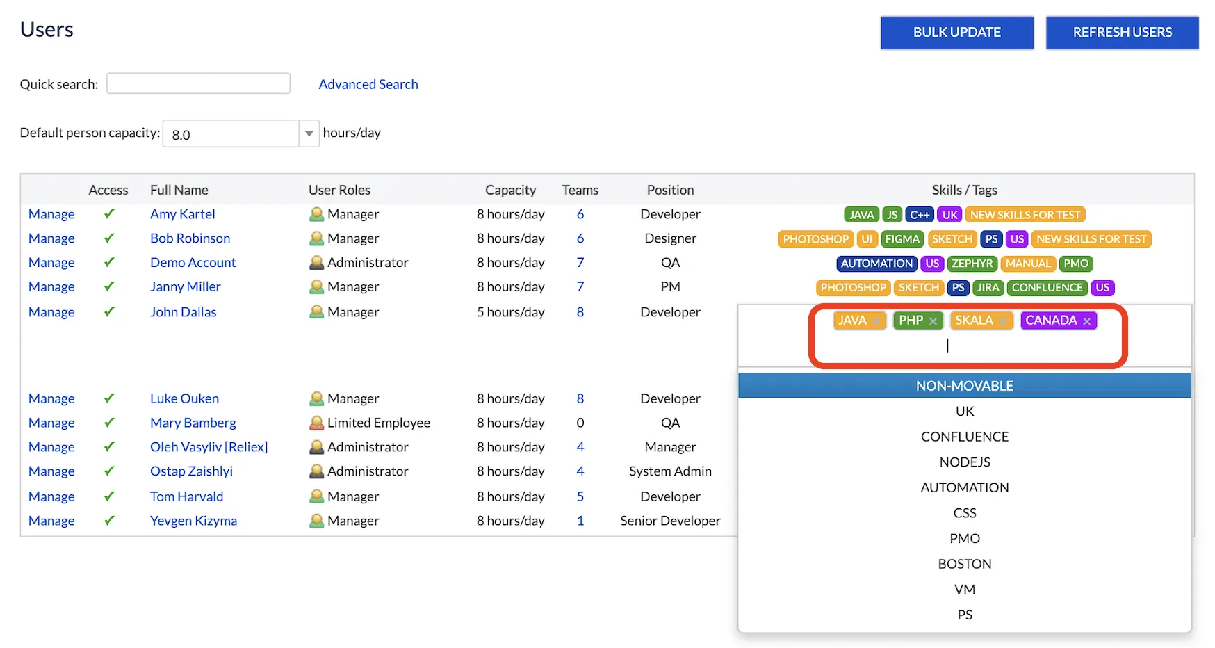 ActivityTimeline Users