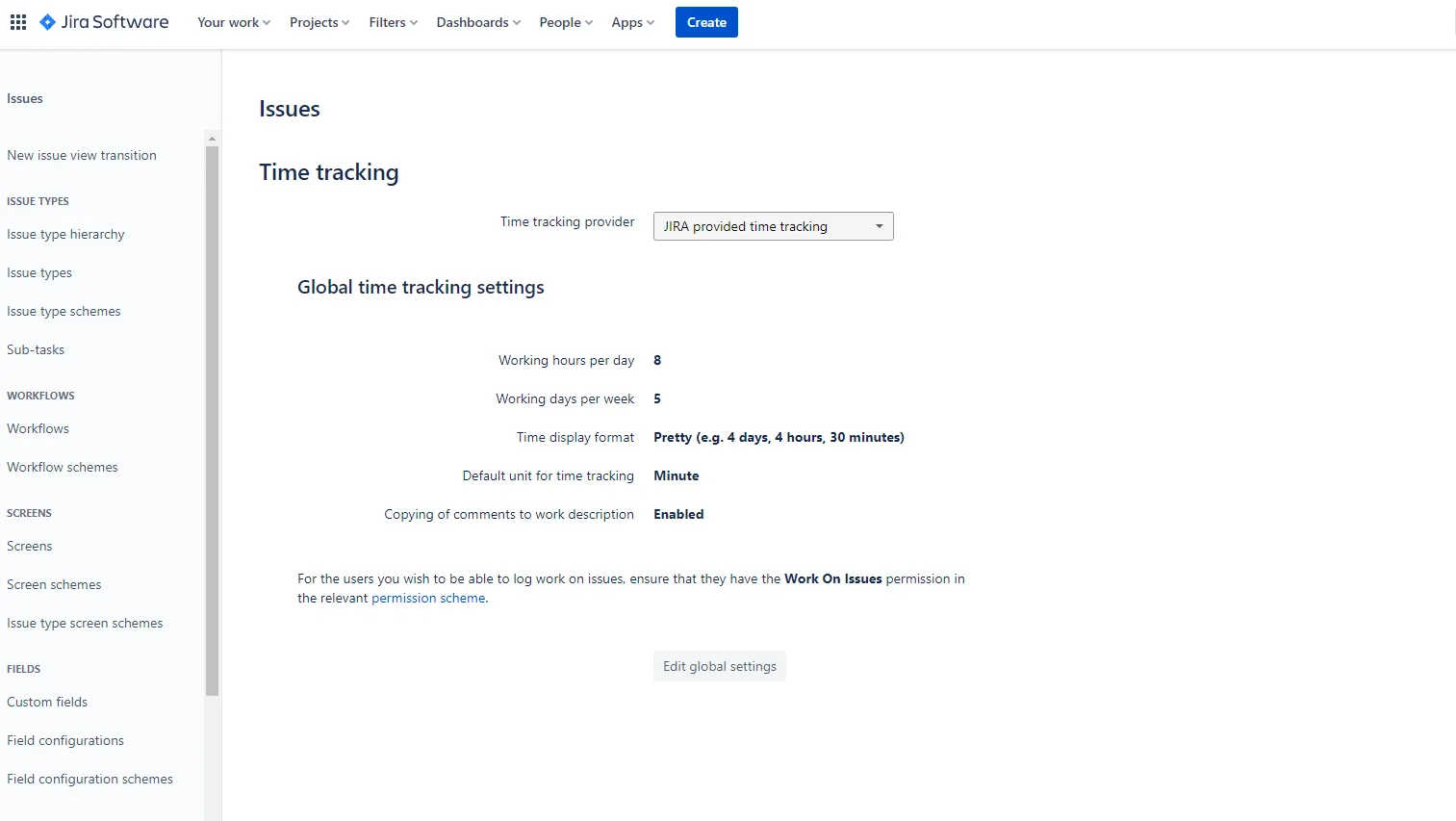 El seguimiento del tiempo está activado en Jira Cloud