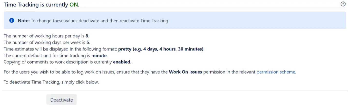 Activating Time Tracking in Jira Server