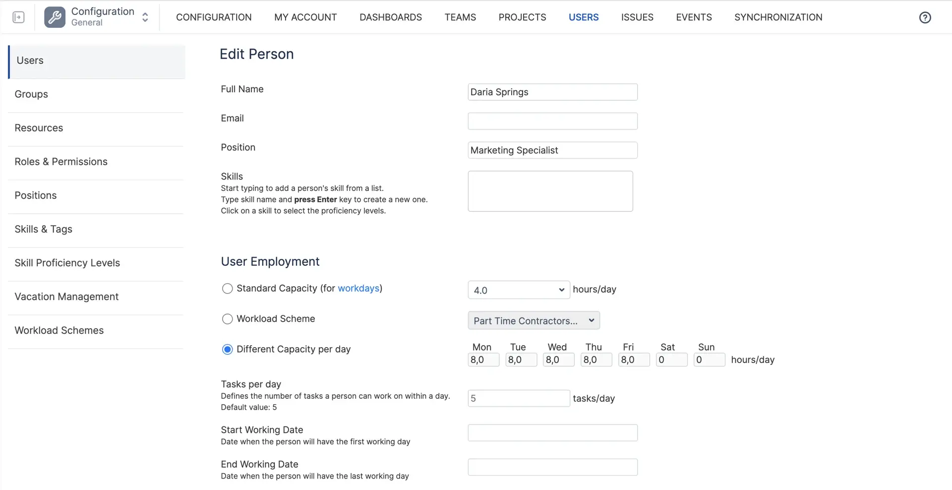 A user profile with the Involvement section open