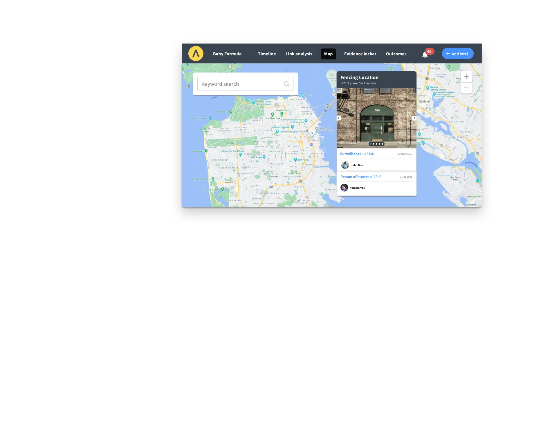 Screenshot of Auror Investigate