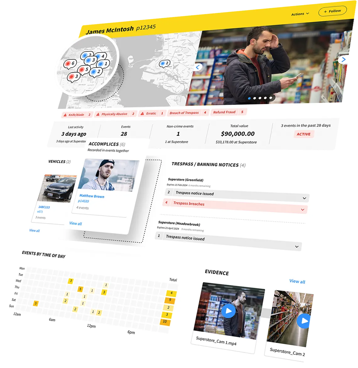 Report crime with a simple tap & click based interface, to ensure intel is captured quickly.