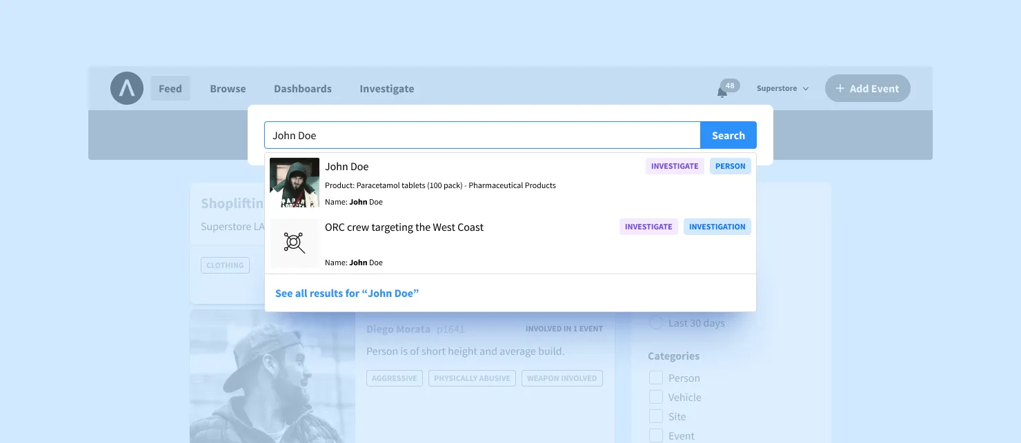 Search investigation information