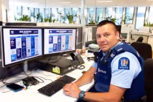English Language Partners learner Eric at work in Rotorua Police Station