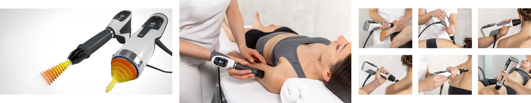 Radiale und fokussierte Stoßwellentherapie: Handstücke und Behandlungsbeispiele