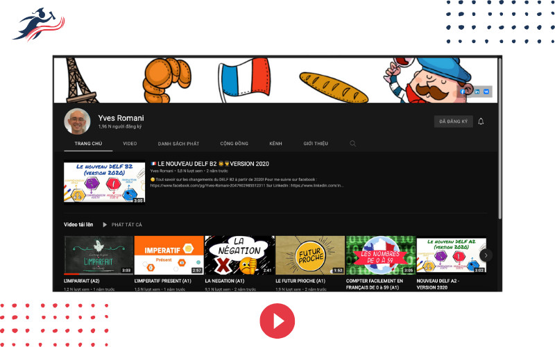 Kênh Youtube học tiếng Pháp Yves Romani 