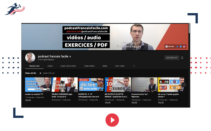 Kênh youtube học tiếng Pháp Podcast Français