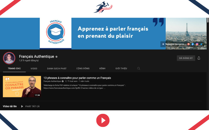 Kênh youtube học tiếng Pháp Français Authentique