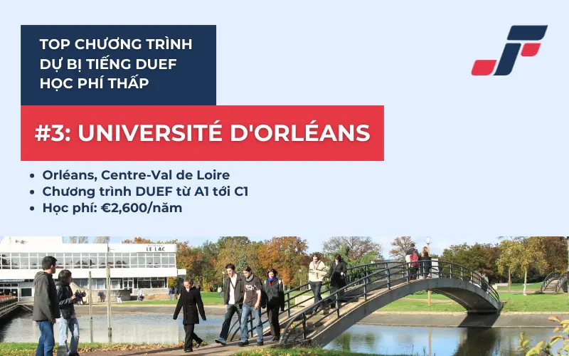 Top chương trình dự bị tiếng DUEF học phí thấp: Đại học Orléans