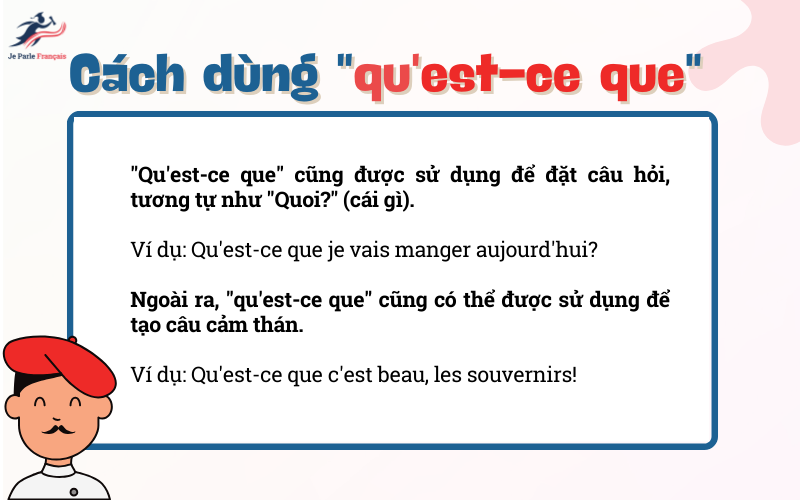 Cách dùng "qu'est-ce que" trong tiếng Pháp