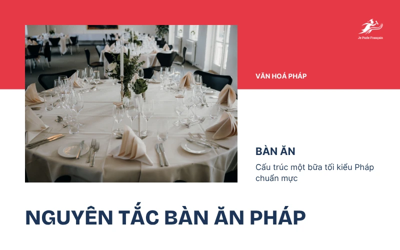 Sắp đặt dụng cụ ăn uống trên bàn ăn kiểu Pháp