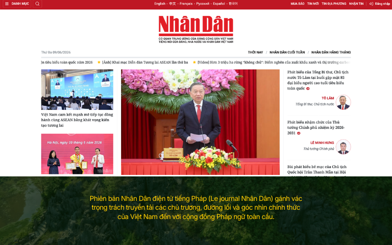 Đọc báo tiếng Pháp và các ngôn ngữ khác trên Báo Nhân Dân