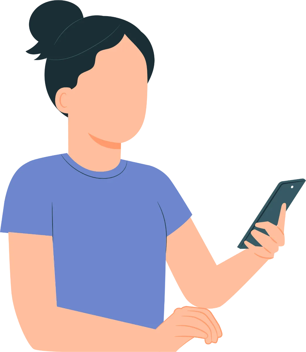 Zorgmedewerker volgt een korte training of reflecteert op het werk in de Primio-app op de telefoon