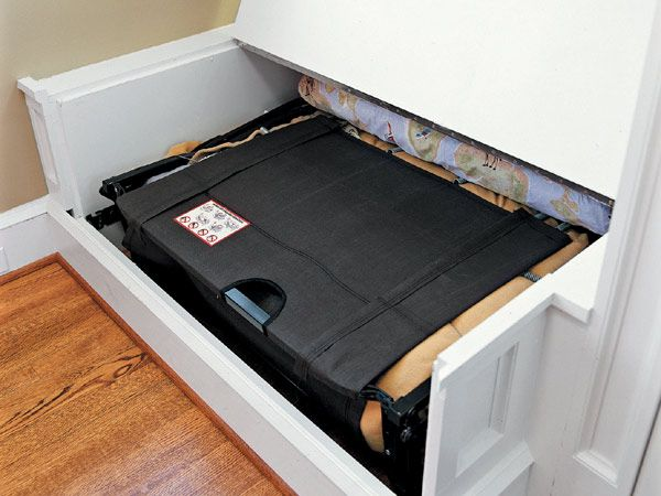 It’s the same engineering used in high‑quality sleeper sofas, but adapted for custom cabinetry. Once open, the bed functions just like a traditional sleeper sofa bed. When guests leave, you simply fold it back into the window seat, and the room returns to its original purpose.