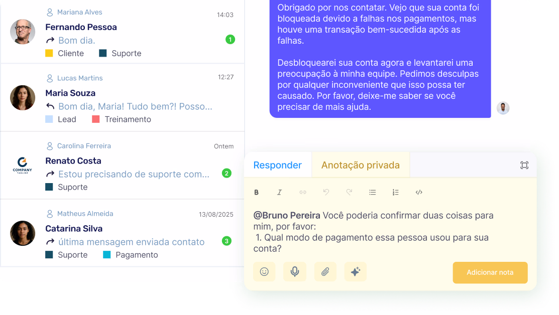 Agendor Chat - Anotações privadas