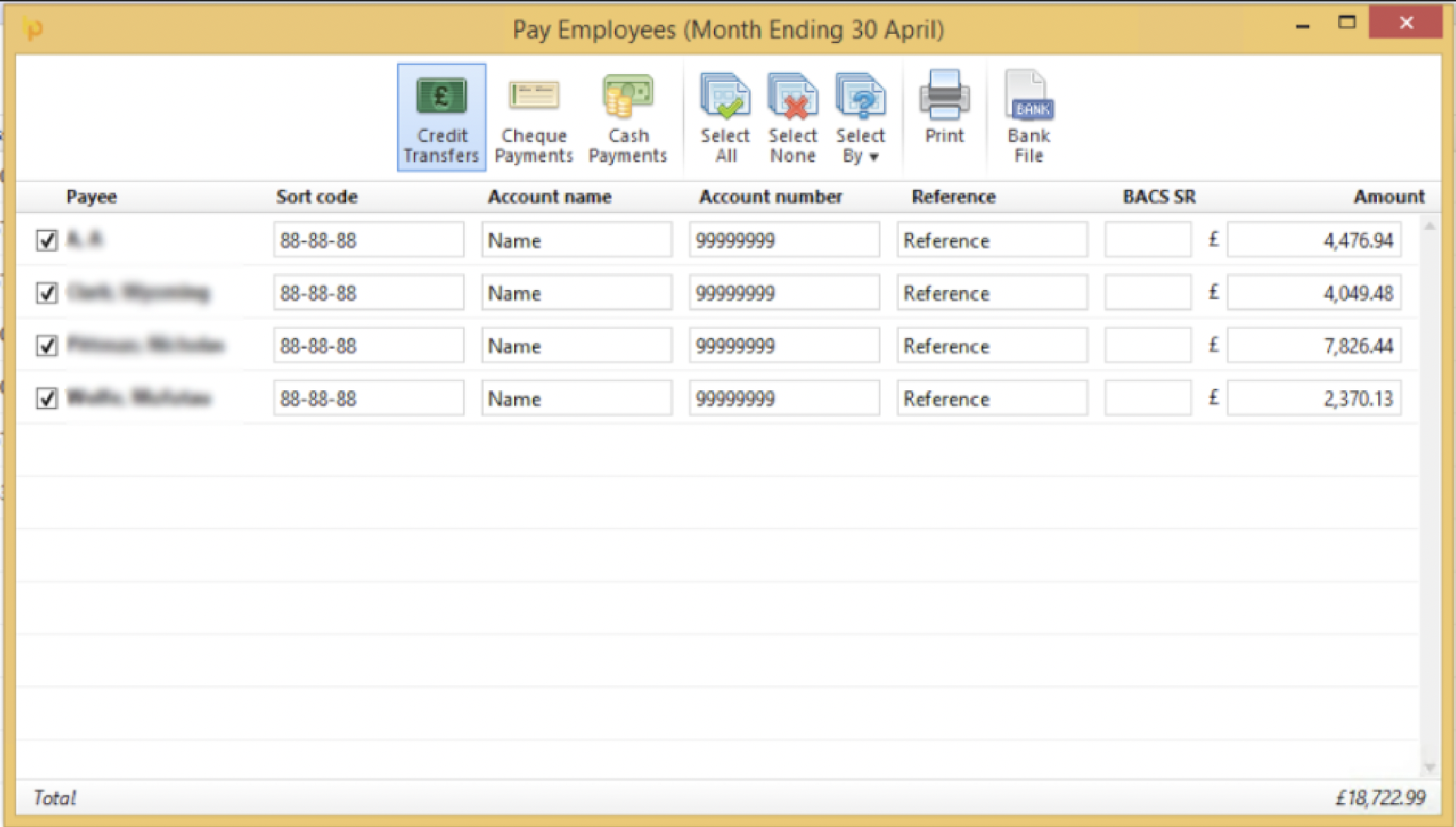 Paying employees from BrightPay with a Telleroo bank file