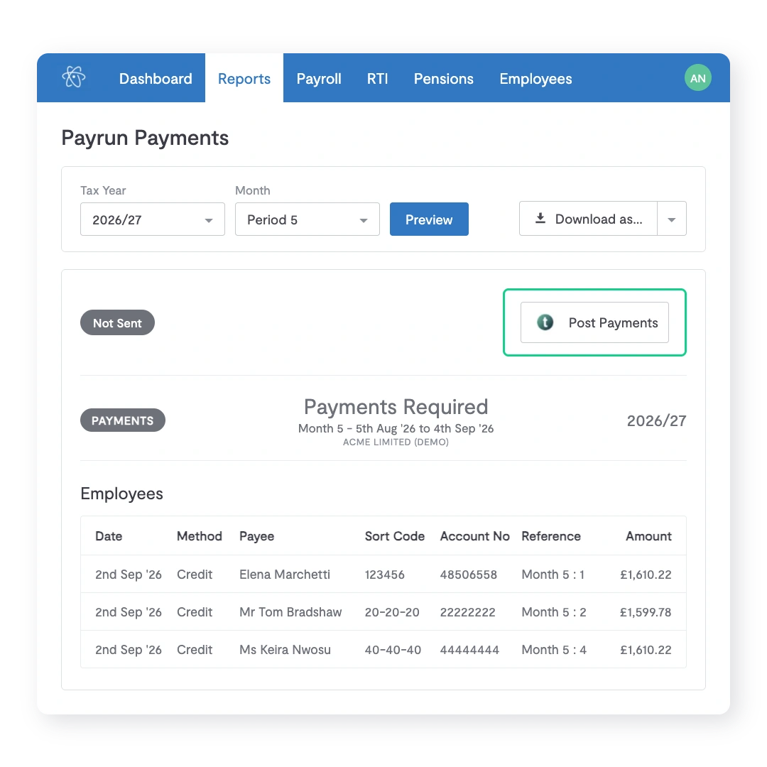 Staffology and Telleroo pay runs
