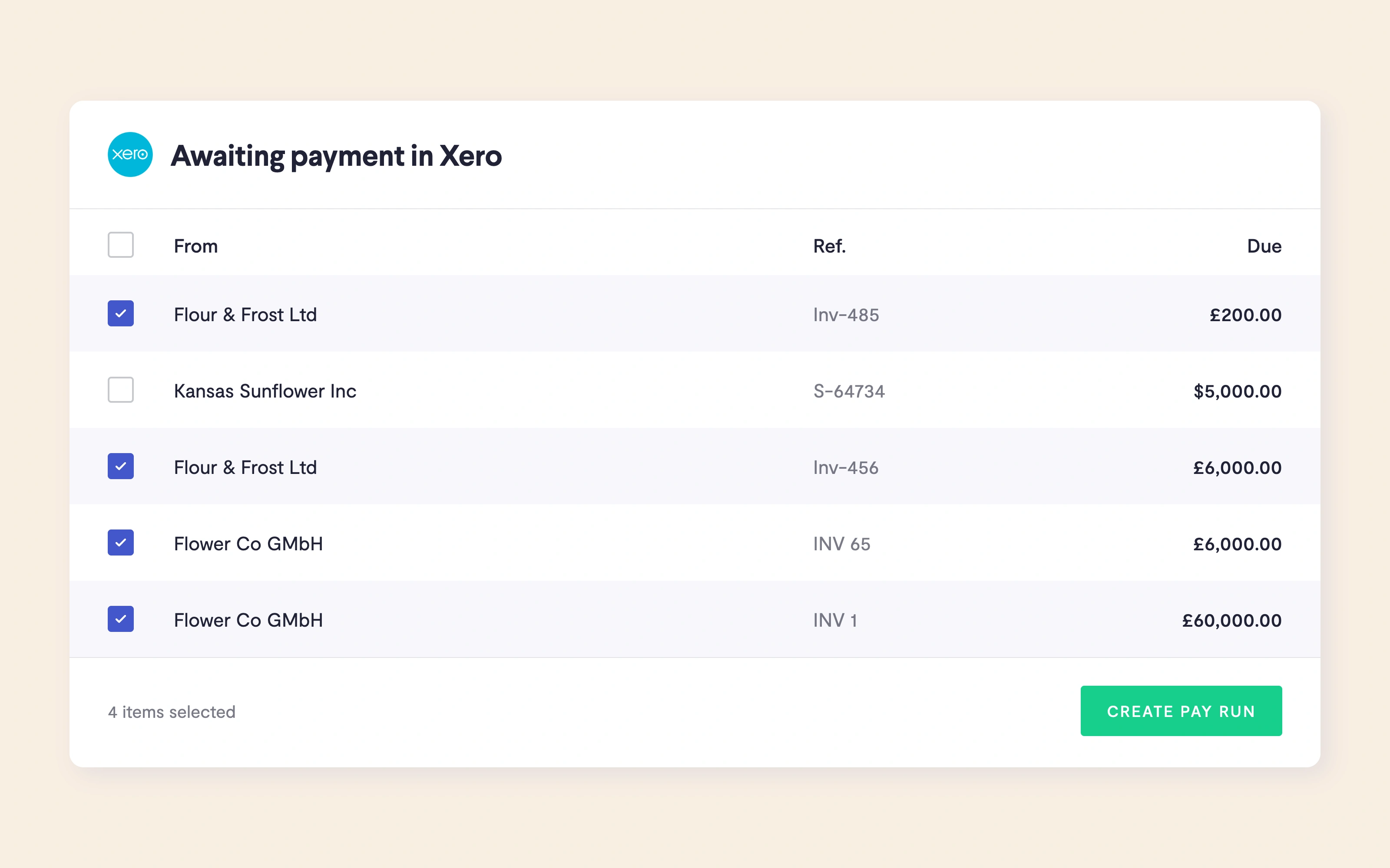 Xero bills synced into Telleroo without manual entry