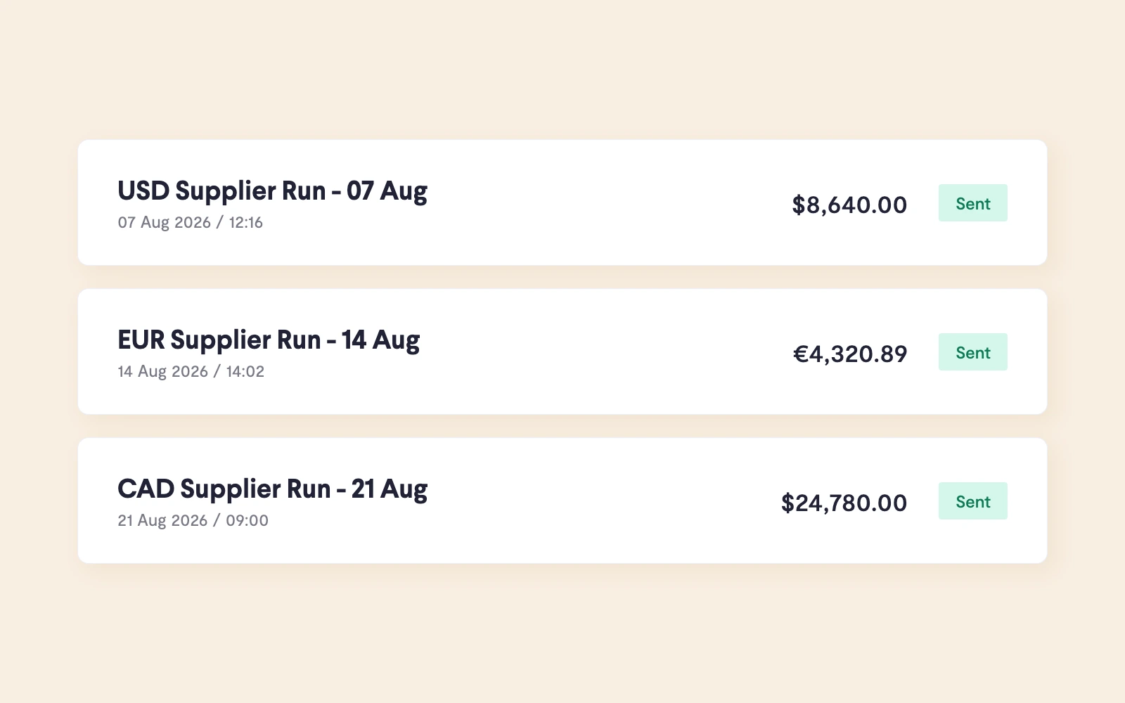 Payment status synced to Xero
