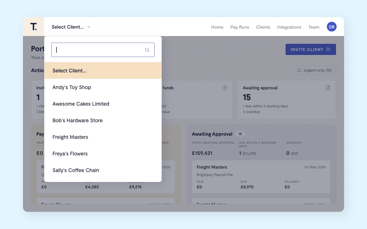 Telleroo entity switcher
