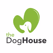 Logo with a green abstract dog head shape above the text 'the DogHouse'.