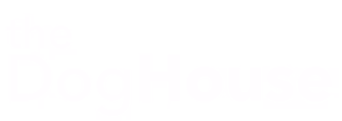 Logo of The Doghouse by The Muttfoggers with stylized text and a dog silhouette above it.