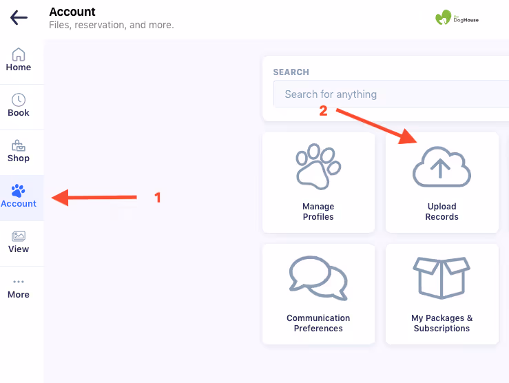 Account records screenshot