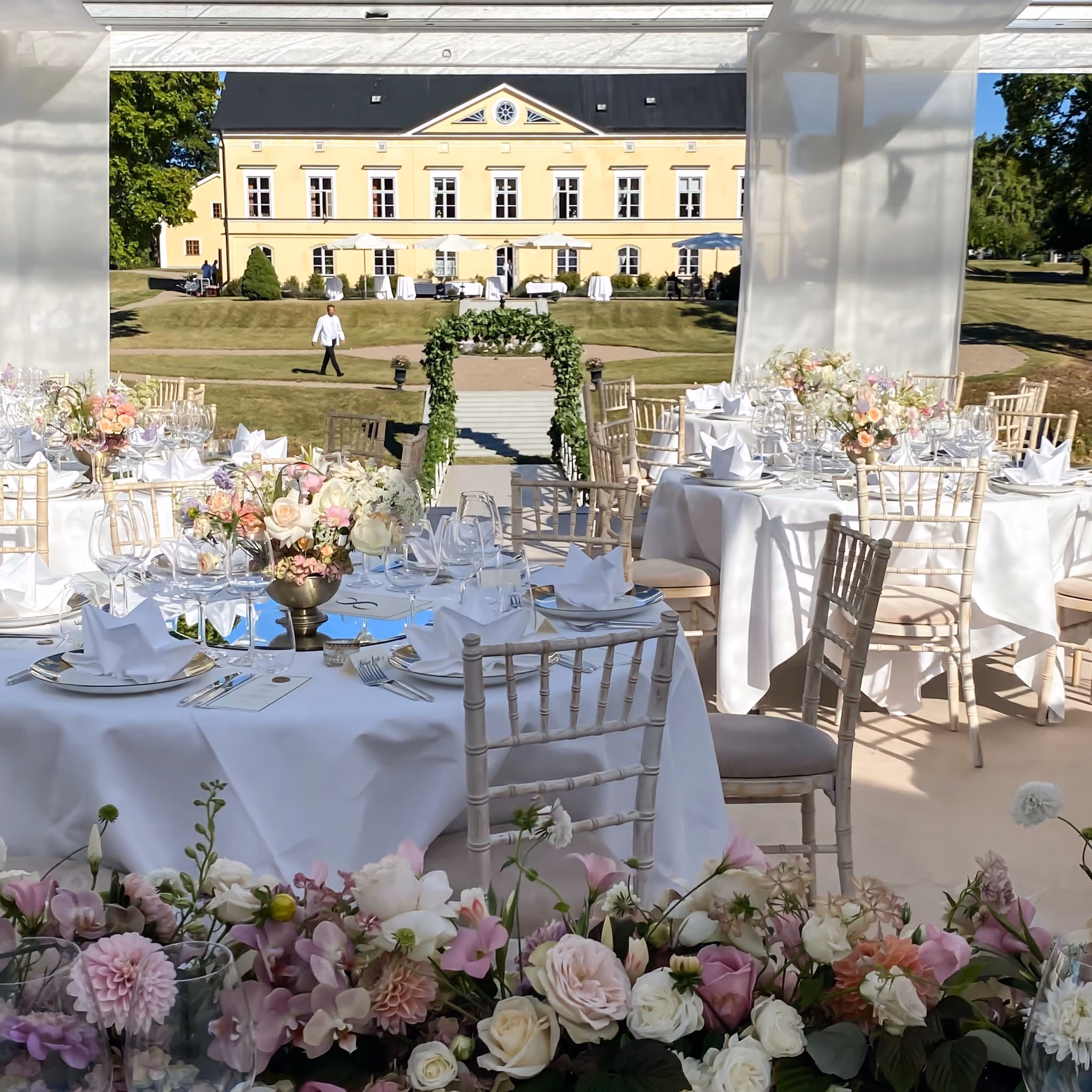 Herrgårds bröllop bordsdekor