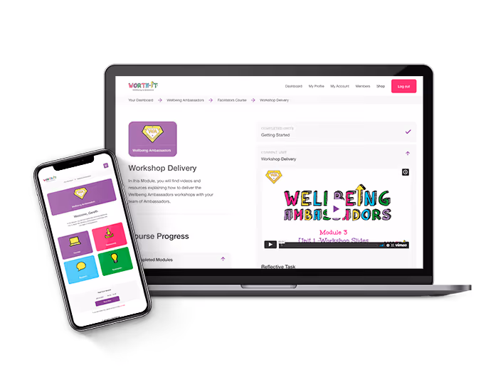 Wellbeing Ambassadors on a laptop