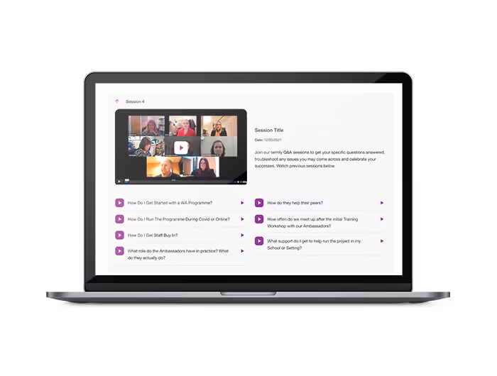 Wellbeing Ambassadors on a laptop