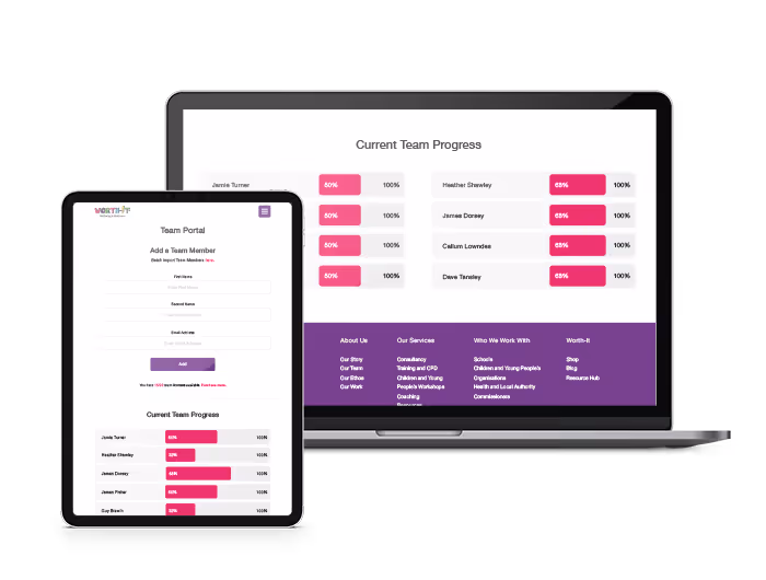 Wellbeing Toolkit on a laptop and phone