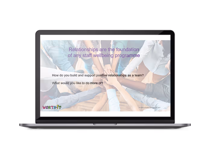 Staff wellbeing on a laptop