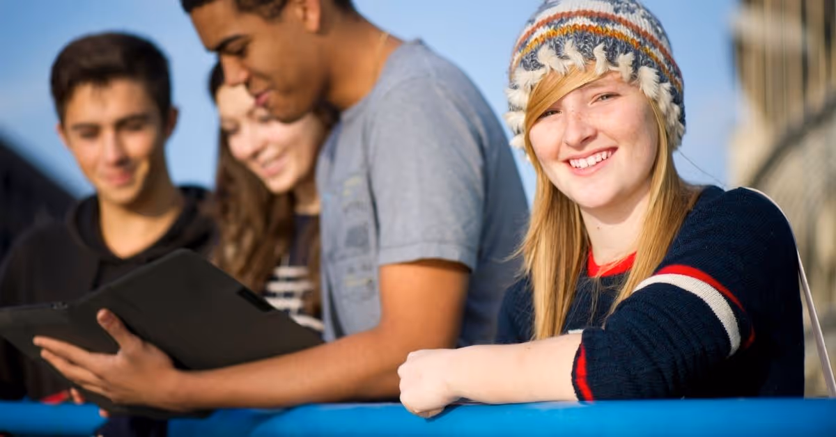 A young students in a peer support group