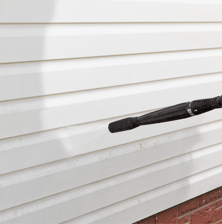 Power washing cladding clean