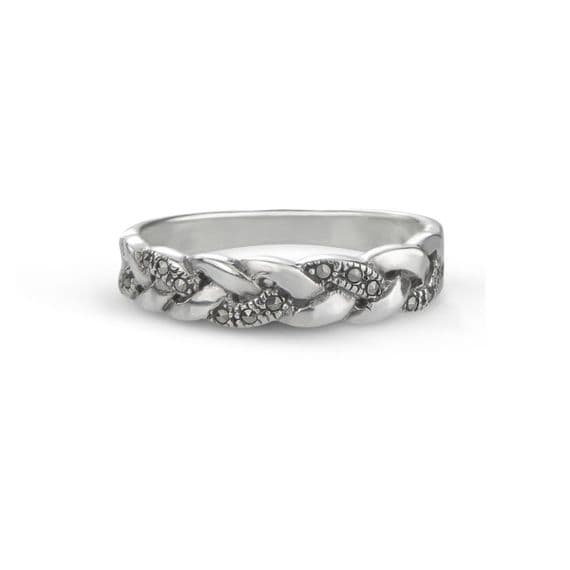 Sterling Silver 925 Celtic Marcasite Scottish Ring