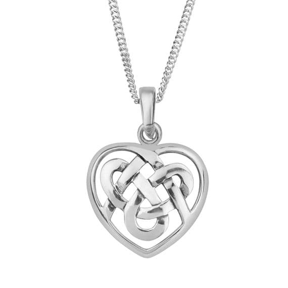 Scottish Celtic Heart Knot Pendant - Sterling Silver 925