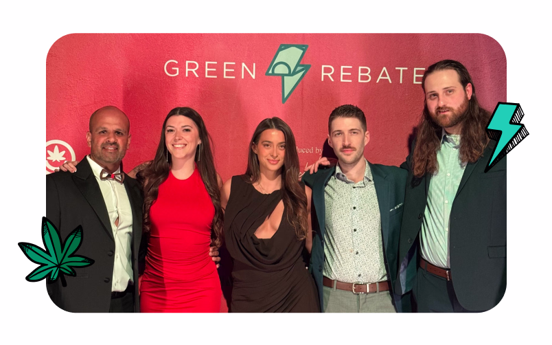 KayaPush team at The Emjays 2025 cannabis awards show, honored for Business Service and Content Creator nominations.