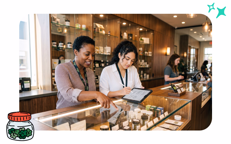 A dispensary manager is training a new budtender with a dedicated training plan.
