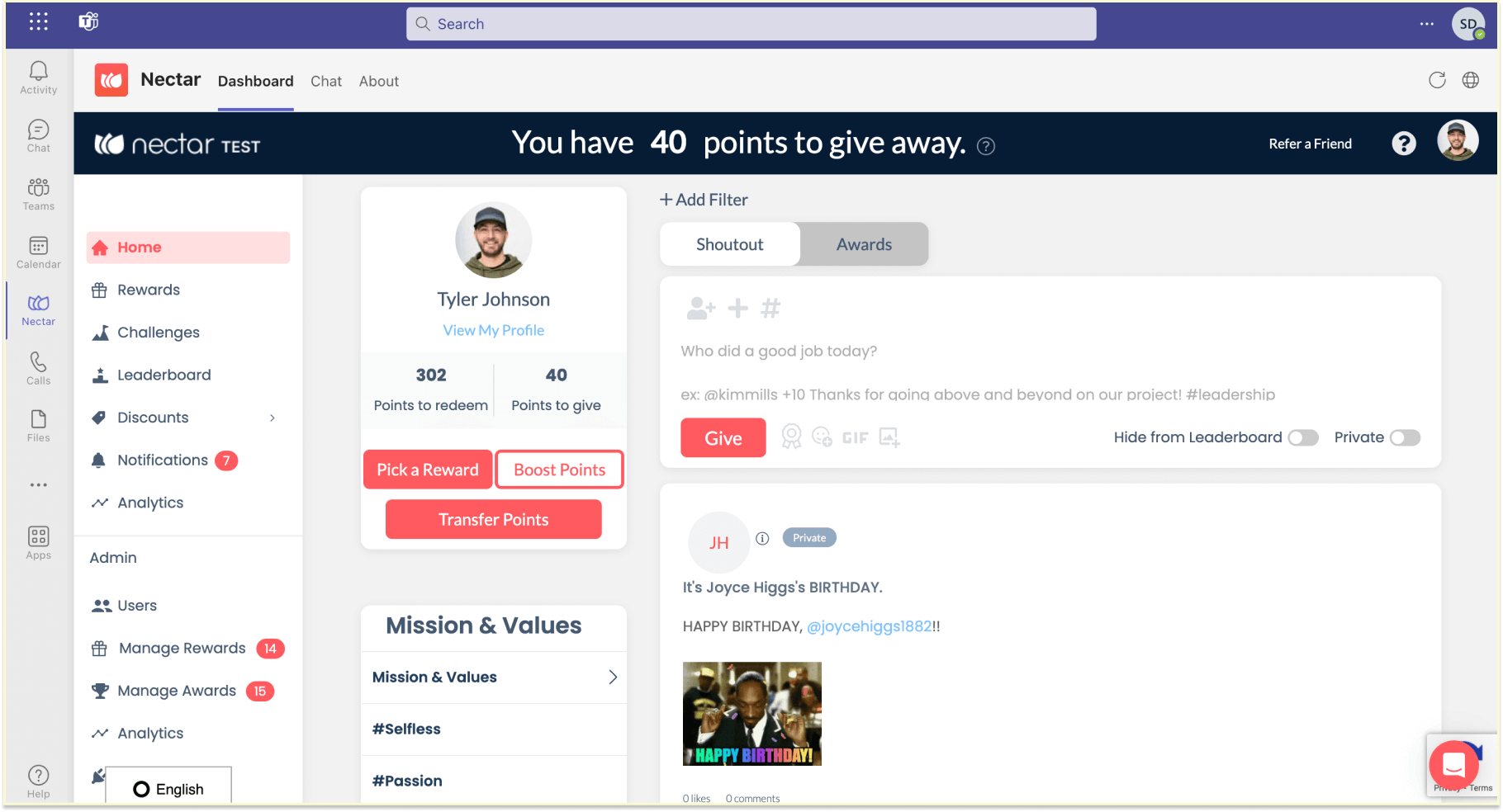 Employee Incentive System: Nectar