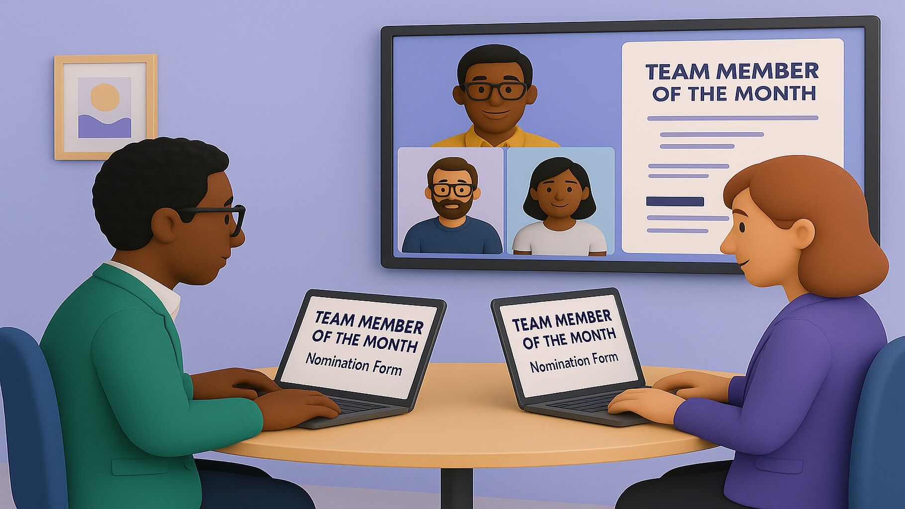 Team nomination examples by achievement category
