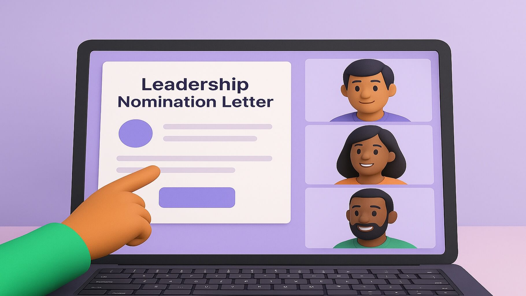 Nomination letter for leadership award examples by category