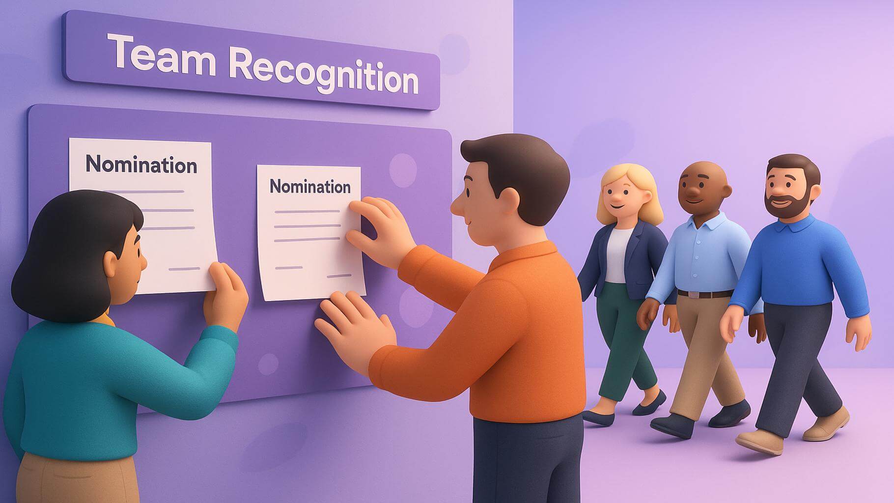 Team member nomination examples for individual contributions within groups