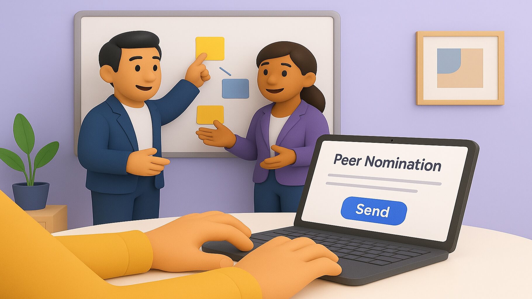Peer-to-peer recognition examples for different workplace scenarios