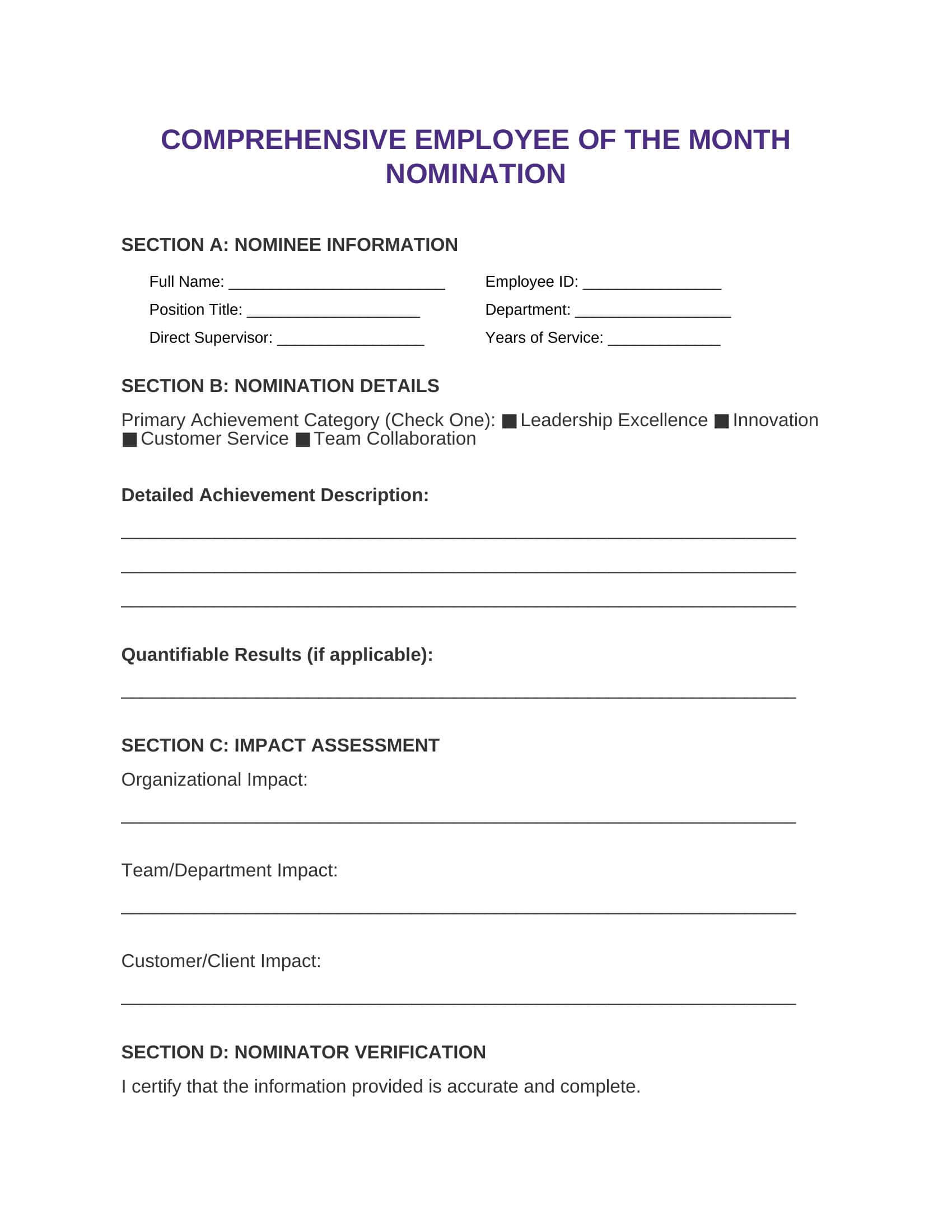 Template 4: Detailed Assessment Form